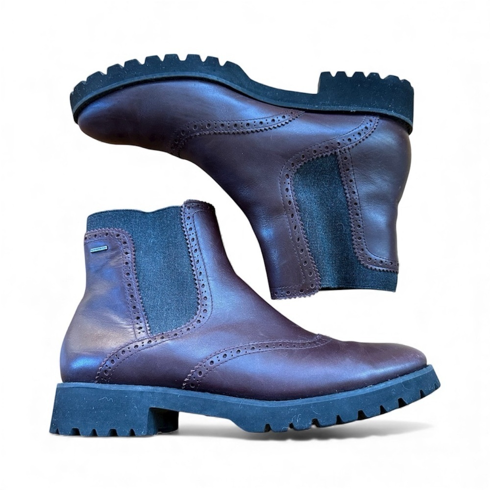 Geox Women's Brown Leather Chelsea Ankle Boots